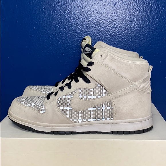 Nike Other - White/ivory Nike High Top Dunks with silver detail